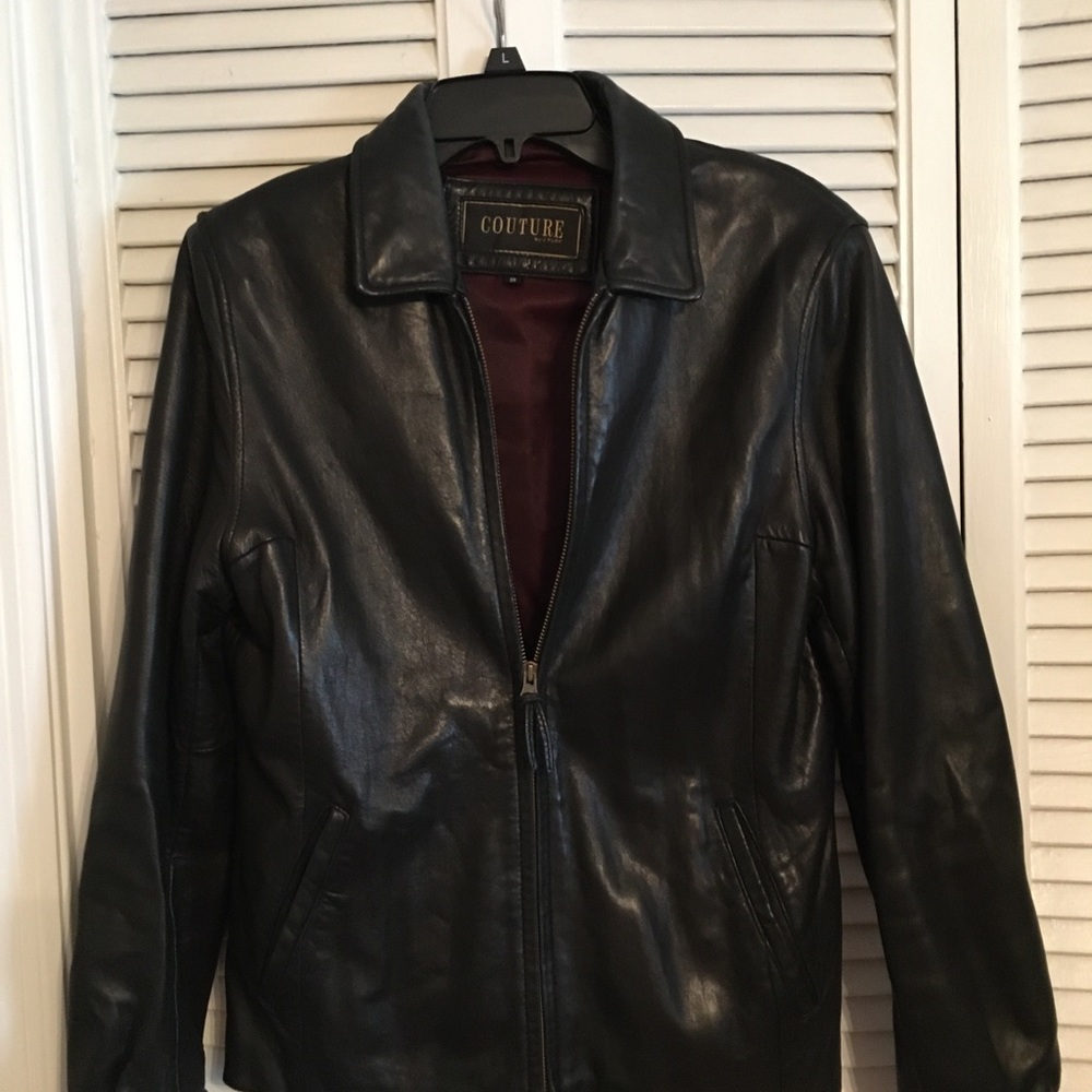Black leather jacket
